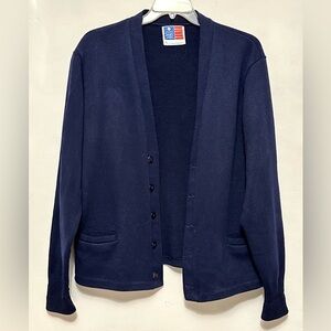 School Apparel Navy Cardigan Sweater Button Up Large School Uniform Business